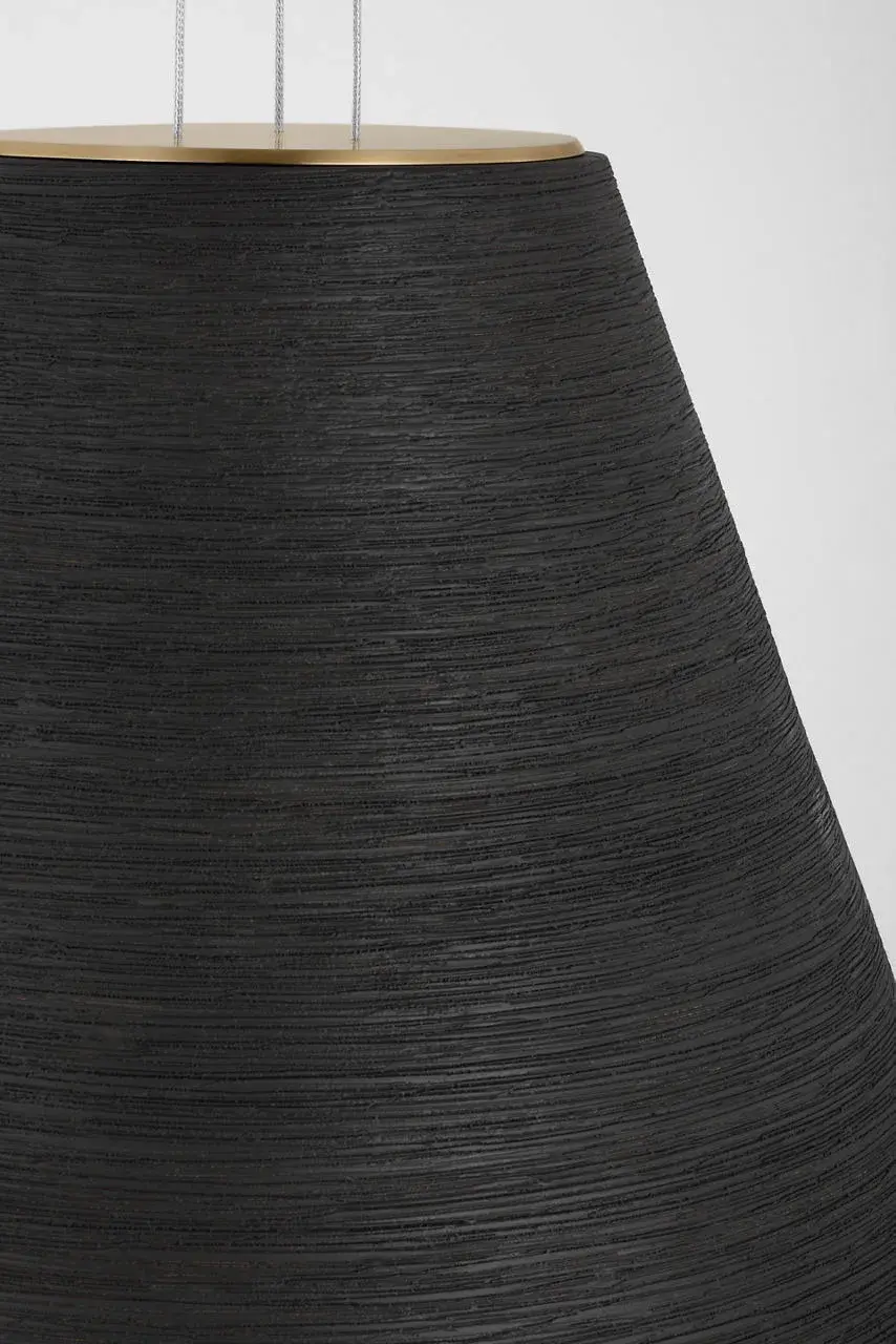 Karam Tapered Large Pendant in Black Natural Brass - Image 3