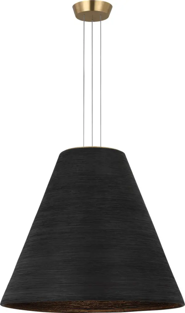 Karam Tapered Large Pendant in Black Natural Brass - Image 4