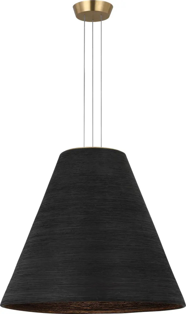 Karam Tapered Large Pendant in Black Natural Brass - Image 4