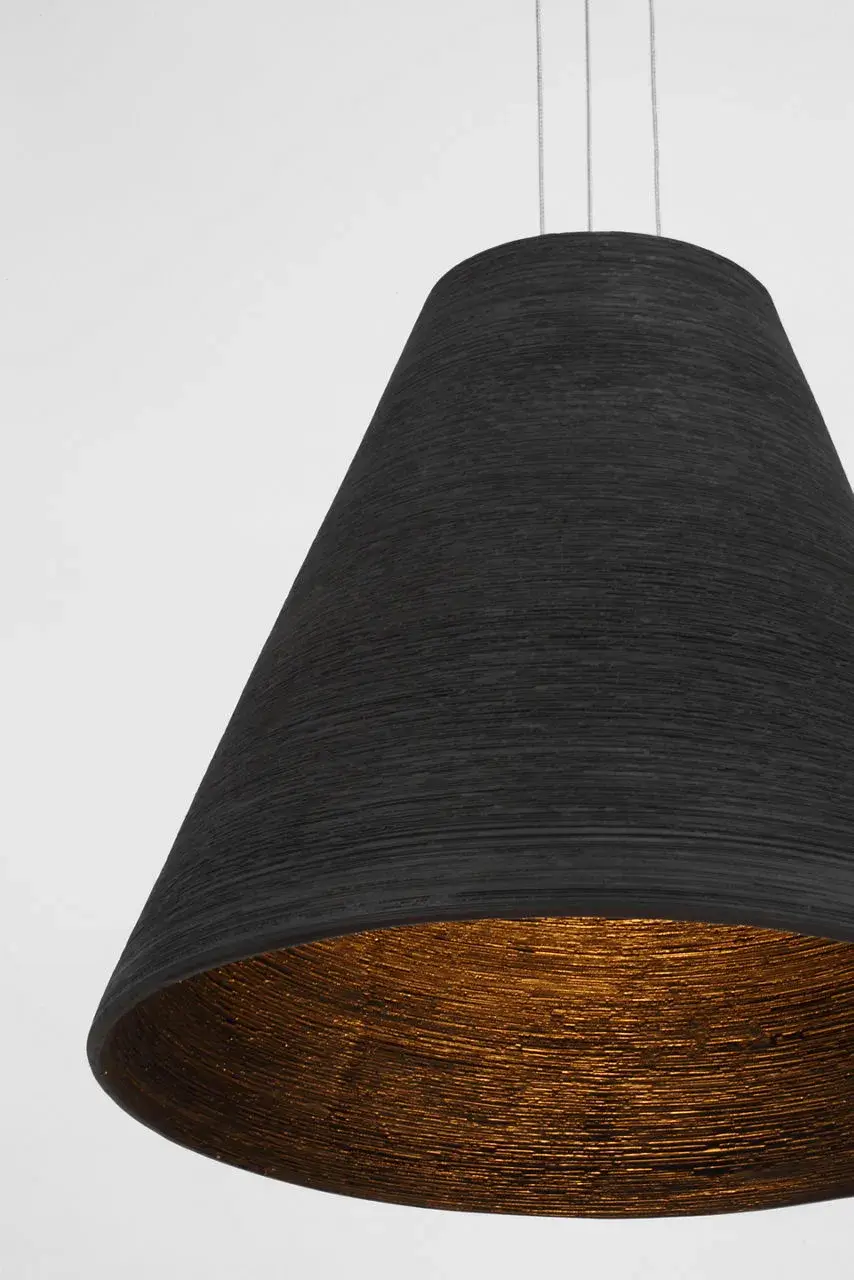 Karam Tapered Medium Pendant in Black Natural Brass - Image 2