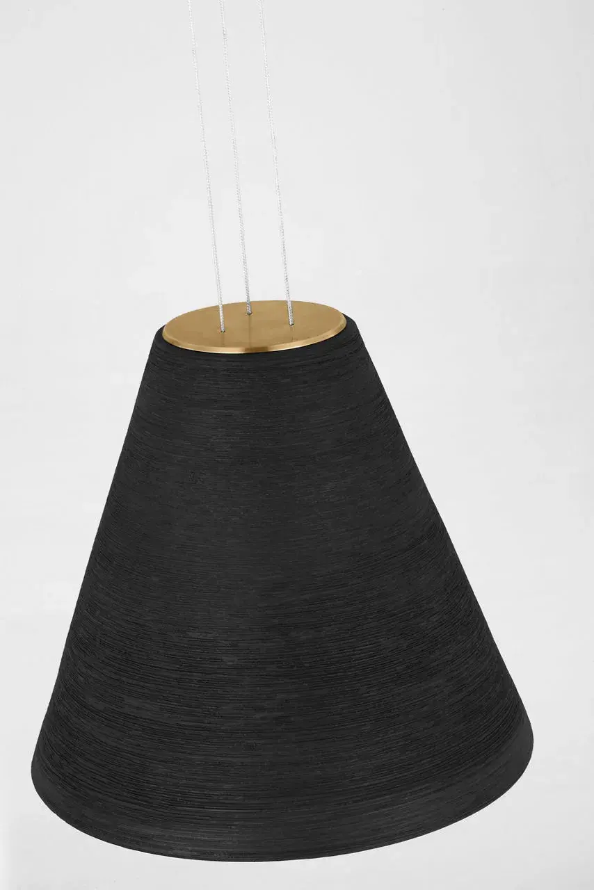 Karam Tapered Medium Pendant in Black Natural Brass - Image 3