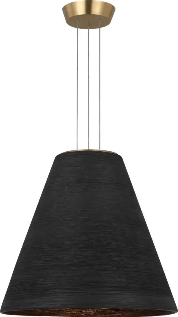Karam Tapered Medium Pendant in Black Natural Brass - Image 4