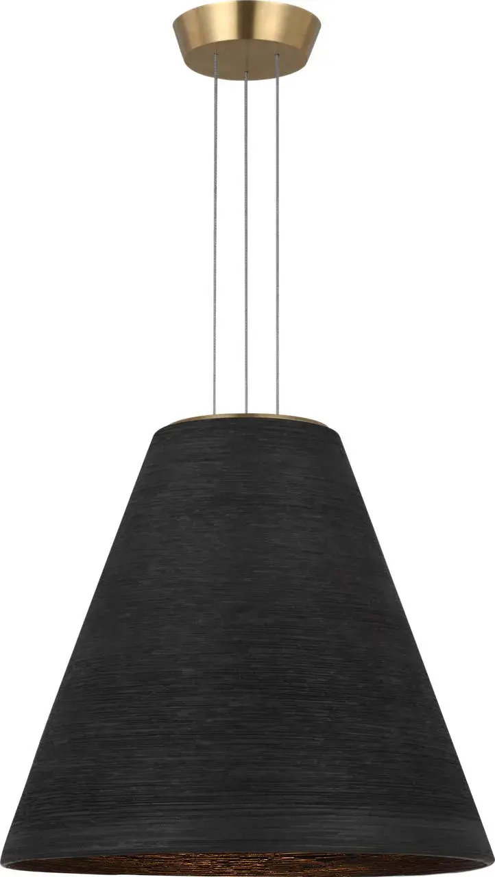 Karam Tapered Medium Pendant in Black Natural Brass - Image 4