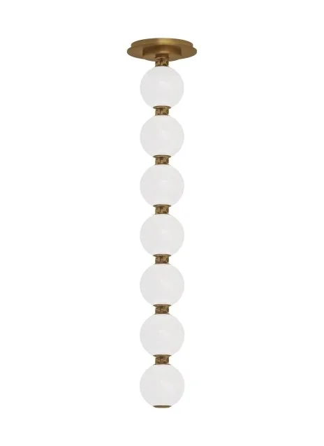 Perle LED Pendant in Natural Brass