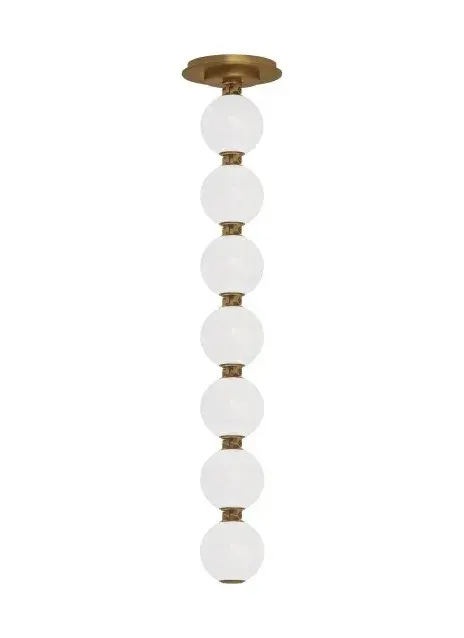 Perle LED Pendant in Natural Brass