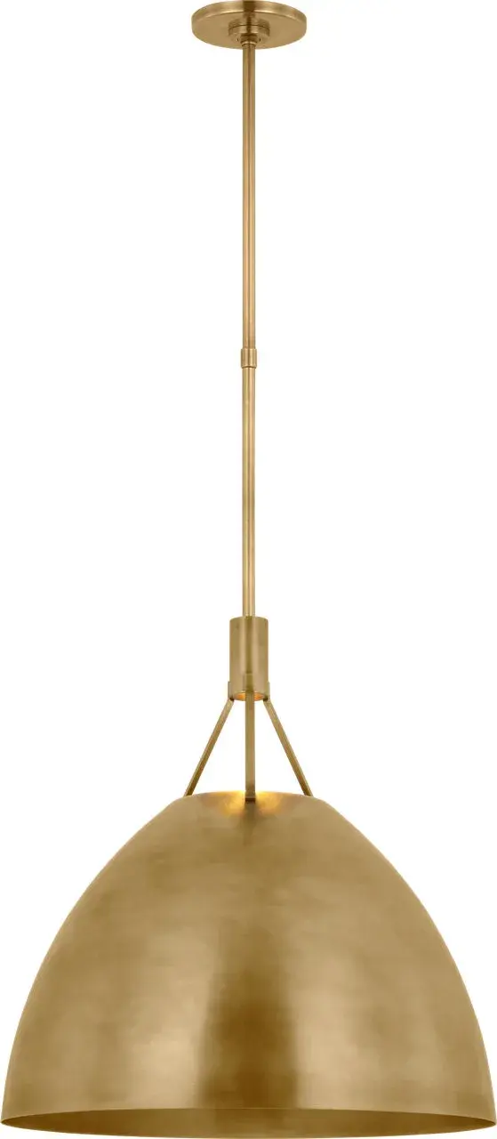 Sospeso LED Dome Pendant in Natural Brass - Image 1