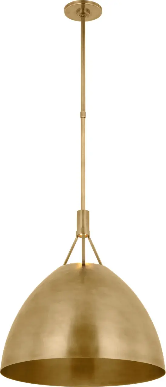 Sospeso LED Dome Pendant in Natural Brass - Image 2