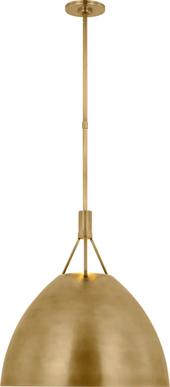 Sospeso LED Dome Pendant in Natural Brass - Image 5