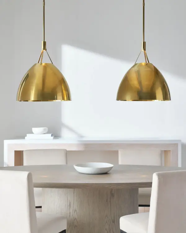 Sospeso LED Dome Pendant in Natural Brass - Image 8