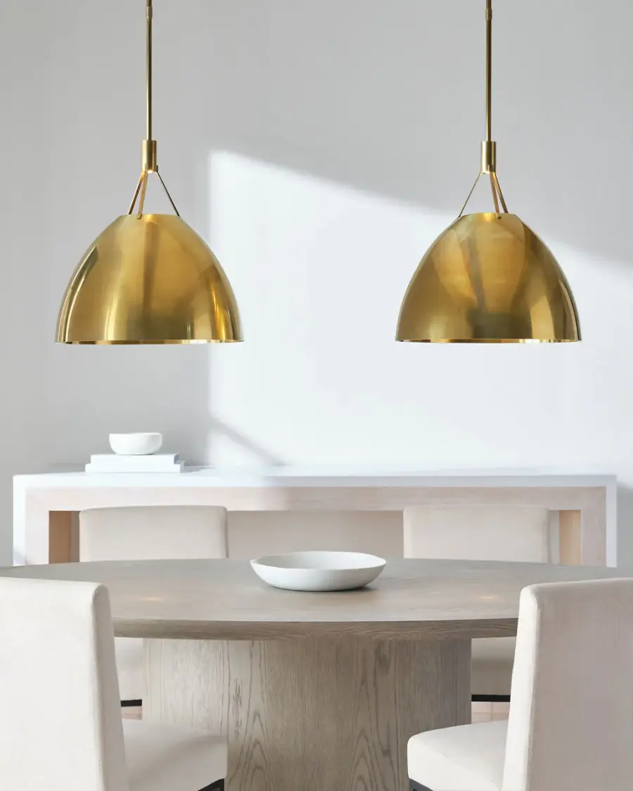 Sospeso LED Dome Pendant in Natural Brass - Image 8
