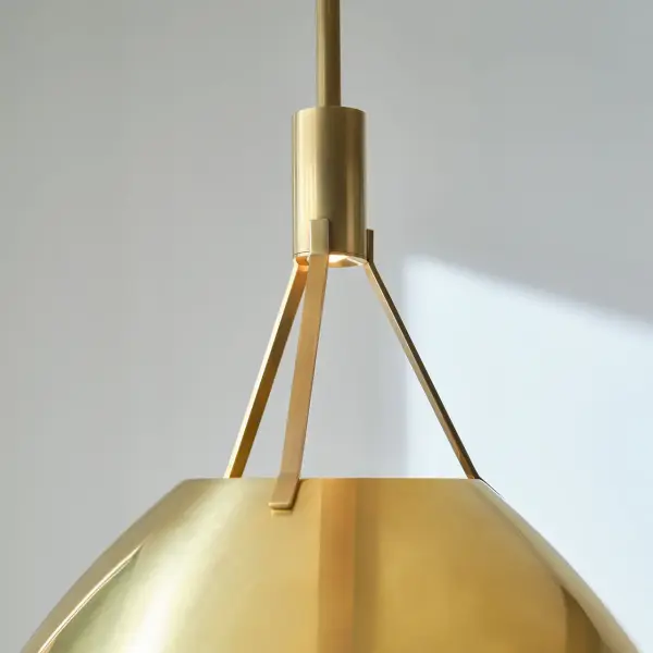 Sospeso LED Dome Pendant in Natural Brass - Image 9