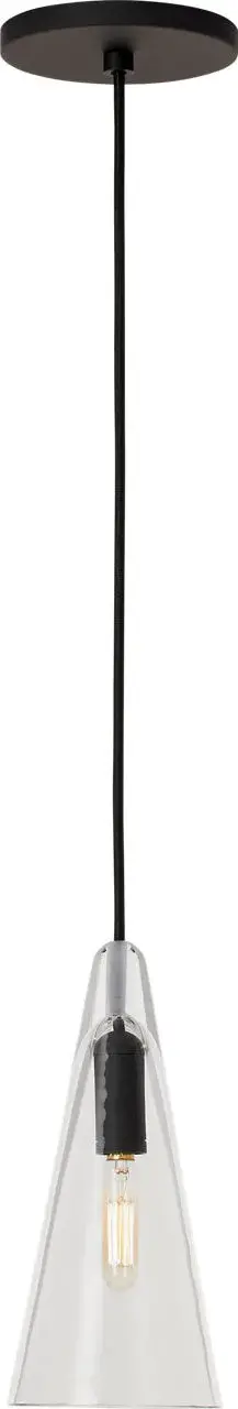 The Selina pendant showcases authentic Venetian craftsmanship with its smooth conical glass shade in rich Nightshade Black. Compact at just 4.4 inches wide, it delivers focused task lighting ideal for kitchen islands, vanity flanking, or bedside tables.