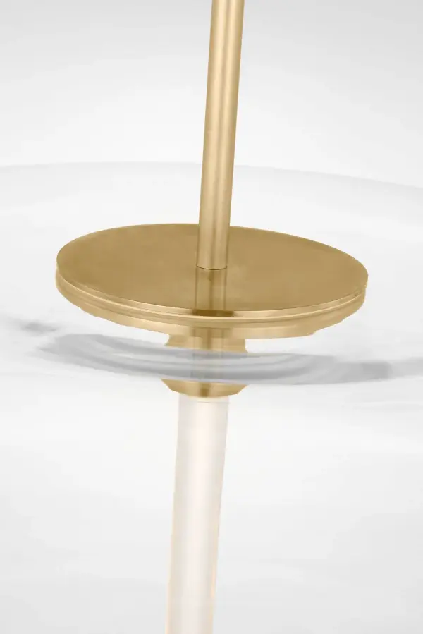 The Shakkei Double XL Pendant makes a dramatic architectural statement with its oversized clear glass and natural brass construction. High-quality 2700K LED delivers warm, inviting light perfect for grand spaces.