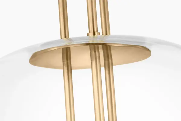 The Cathedral Large Pendant combines architectural elegance with warm Natural Brass finish and clear glass. High-quality 2700K LED with 90 CRI delivers beautiful warm light perfect for dining and entertaining spaces. - alternate view