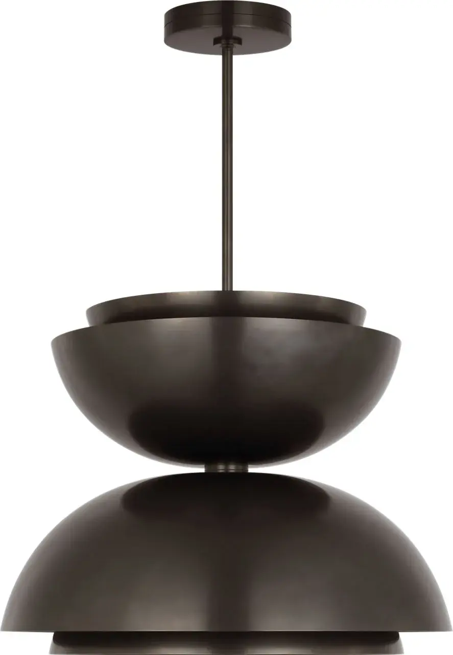 Shanti X-Large Double Asymmetric Pendant in Dark Bronze - Image 1