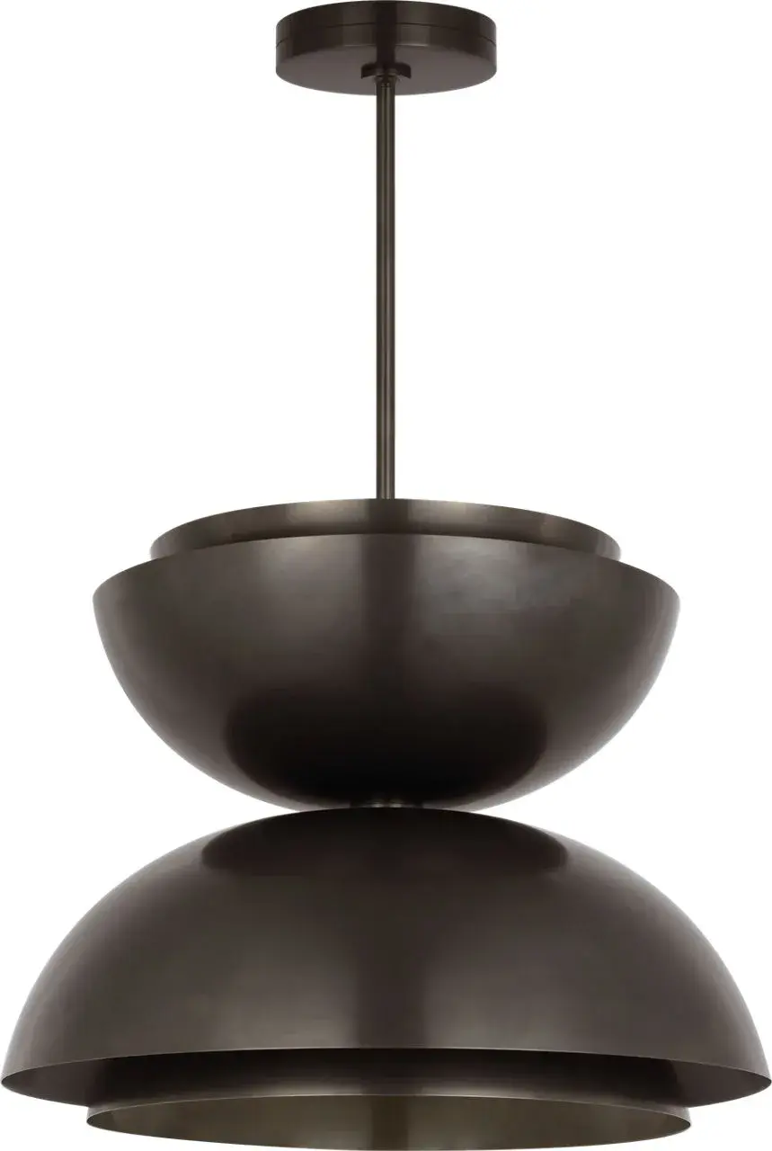 Shanti X-Large Double Asymmetric Pendant in Dark Bronze - Image 4