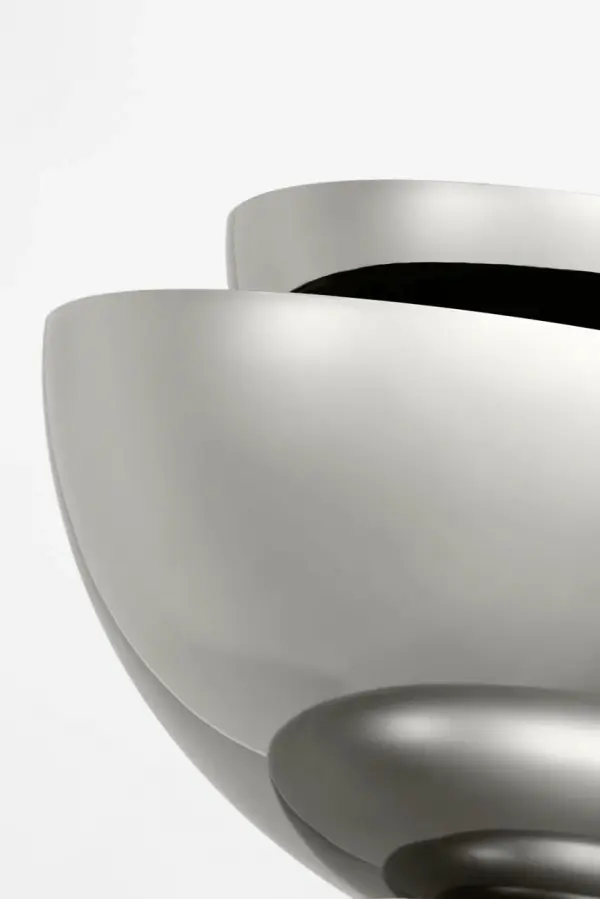 Shanti X-Large Double Asymmetric Pendant in Polished Nickel - Image 3