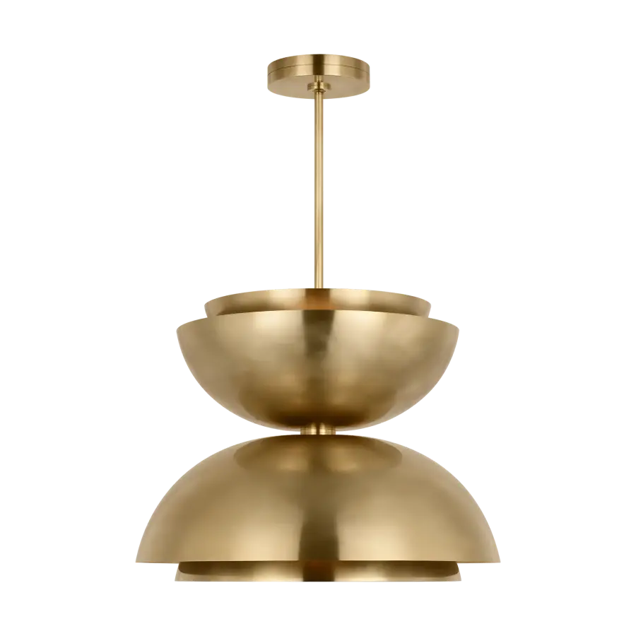 Shanti X-Large Double Asymmetric Pendant in Natural Brass - Image 1