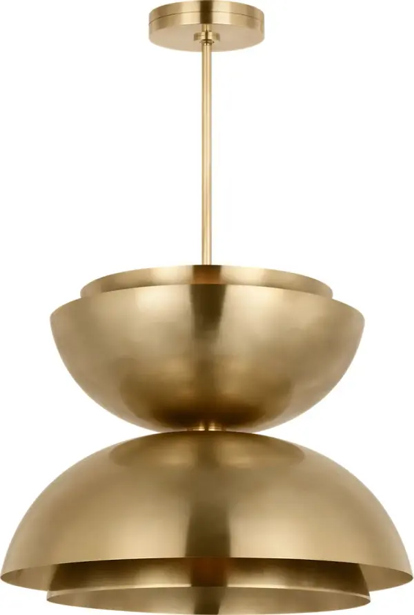 Shanti X-Large Double Asymmetric Pendant in Natural Brass - Image 4