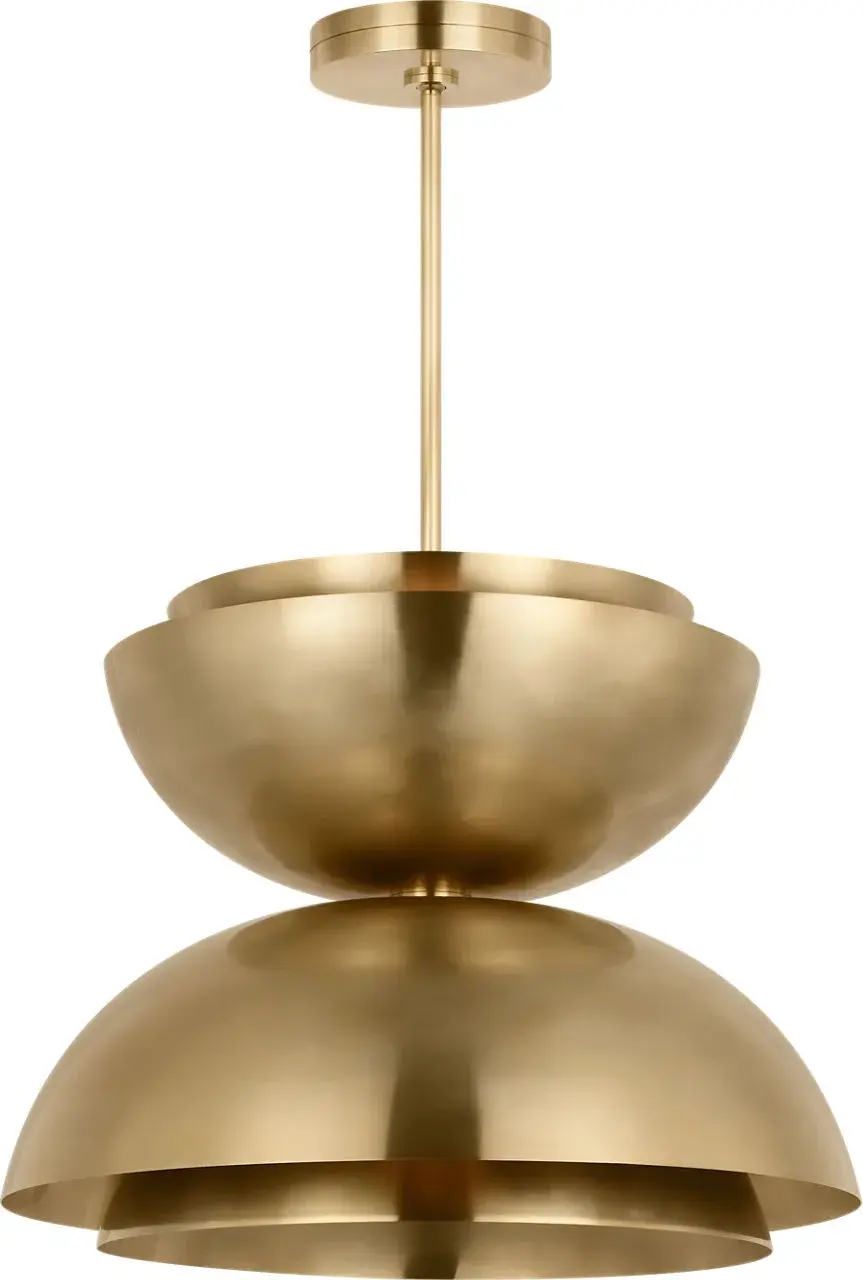 Shanti X-Large Double Asymmetric Pendant in Natural Brass - Image 4