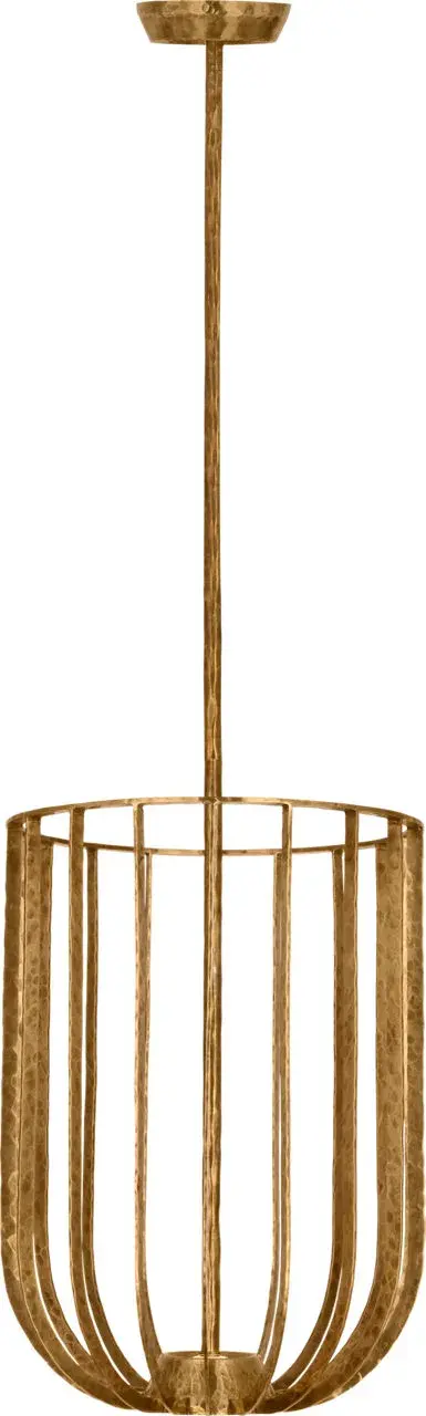 The Sanchi Large Pendant combines transitional elegance with modern sophistication. Its polished antique brass finish and generous scale make it perfect for dining rooms and kitchen islands requiring statement lighting. - alternate view