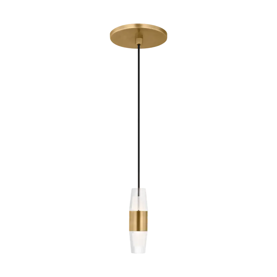 Lassell Short 1-Light Pendant in Natural Brass - Image 1