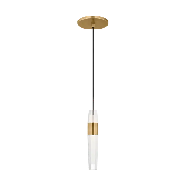 The Lassell pendant combines blown glass crystal tubes with delicate natural brass arms in an oversized, minimalist design. Quick-connect installation and field-adjustable cable make it versatile for various ceiling heights.