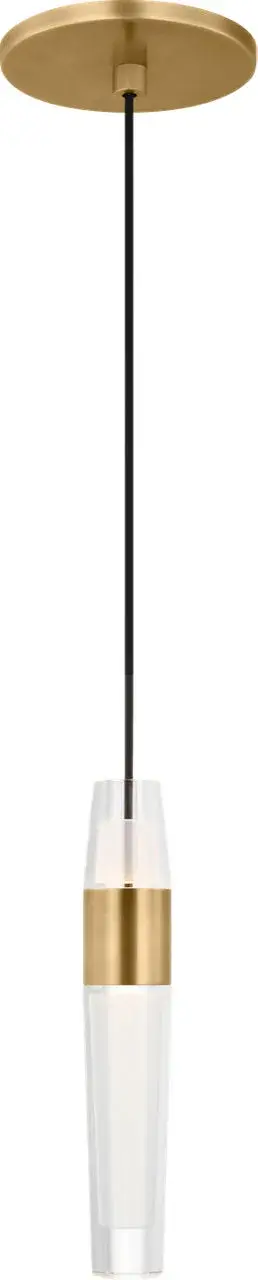 The Lassell pendant combines blown glass crystal tubes with delicate natural brass arms in an oversized, minimalist design. Quick-connect installation and field-adjustable cable make it versatile for various ceiling heights. - alternate view