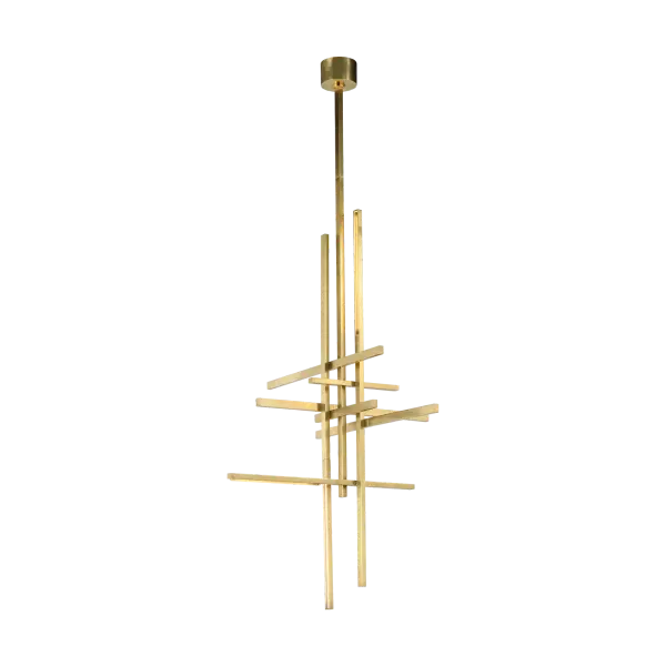 The Cityscape X-Large Pendant combines architectural sophistication with luxurious crystal detailing. Its hand-rubbed antique brass finish and generous scale make it perfect for grand spaces requiring dramatic illumination.