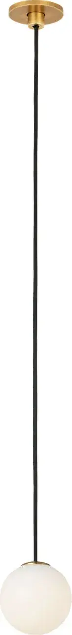 The Orbet pendant combines timeless brass craftsmanship with modern simplicity. Its hand-rubbed antique brass finish adds warmth and character, while the single-light design provides focused illumination perfect for task or accent lighting. - alternate view
