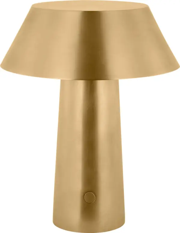 The Sesa LED Table Lamp by Sean Lavin delivers focused task lighting in a compact 6-inch footprint. Its hand-rubbed antique brass finish and integrated LED technology make it ideal for modern spaces requiring efficient accent lighting. - alternate view