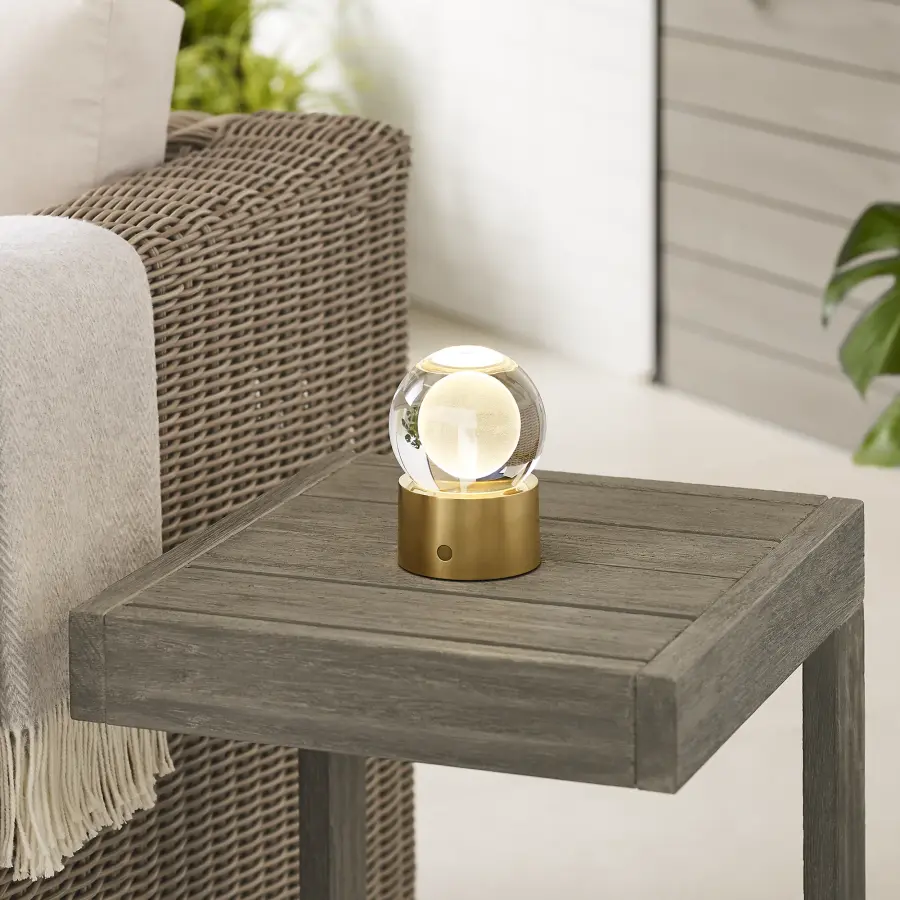 Mina Accent Rechargeable Table Lamp in Natural Brass - Image 14