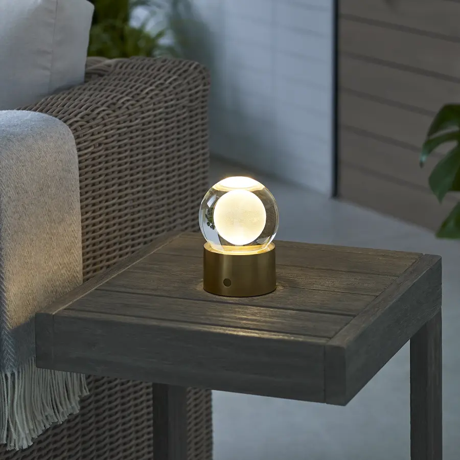 Mina Accent Rechargeable Table Lamp in Natural Brass - Image 8