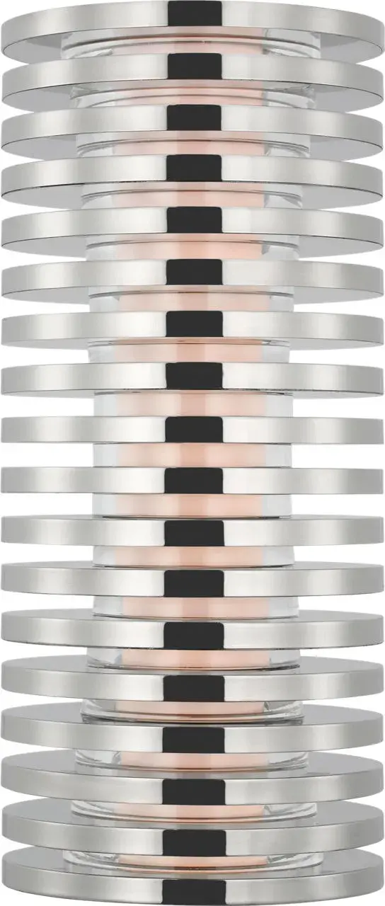 The Quoddy Small Table Lamp combines nautical-inspired design with sophisticated transitional styling. Its polished nickel finish offers timeless versatility, while the warm 2700K LED provides excellent color rendering (90 CRI) for residential and hospitality settings. - alternate view