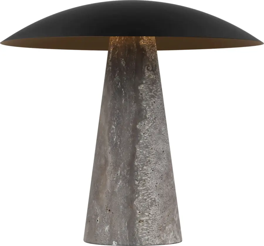 Sophisticated Natural Stone Table Lamp with Warm LED Illumination