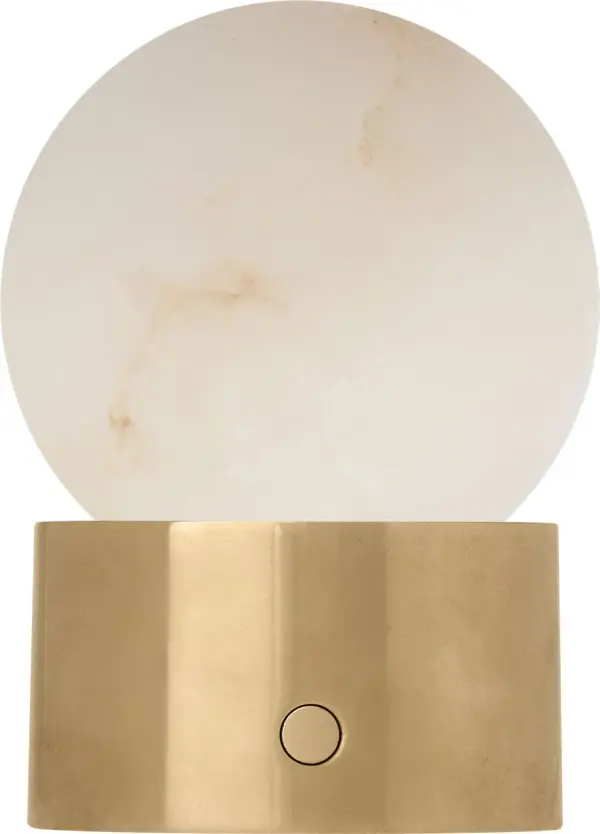 The Mina combines natural alabaster beauty with modern rechargeable convenience. Its warm 2700K LED and 90 CRI deliver exceptional light quality, while the hand-rubbed antique brass finish adds timeless elegance.