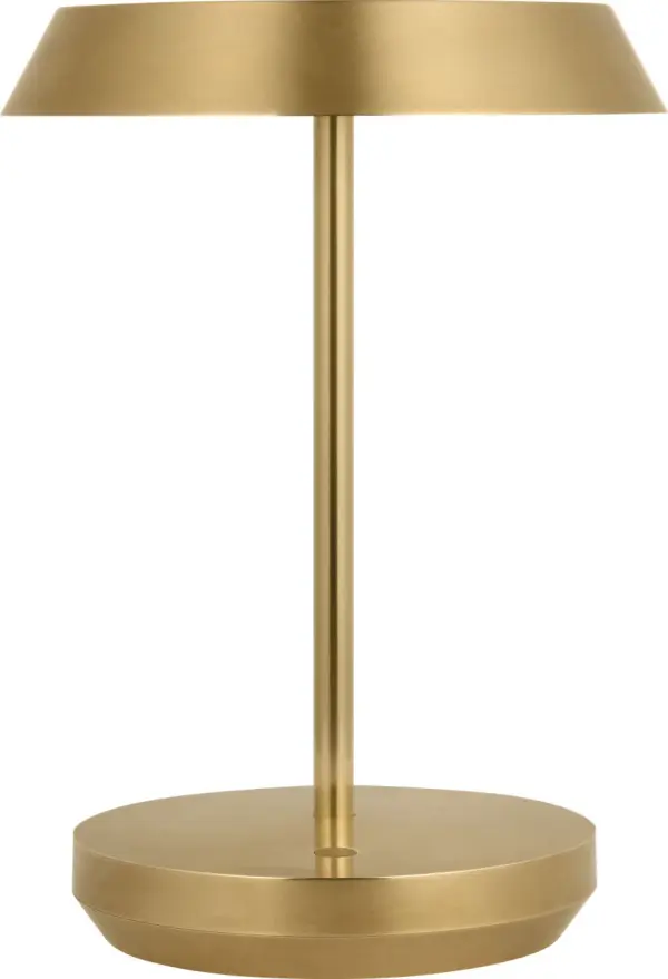 The Tepa Short by Sean Lavin combines contemporary minimalism with cordless convenience. Its hand-rubbed antique brass finish and integrated 3-step touch dimmer deliver sophisticated ambiance anywhere, with 12-14 hours of battery life. - alternate view