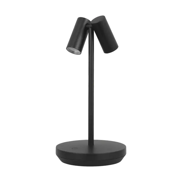 The Doppia Short by Sean Lavin delivers sophisticated mood lighting with cordless freedom. Its double-shade design creates intimate downward illumination, while the rechargeable battery and 3-step dimmer offer flexibility for any space. - alternate view