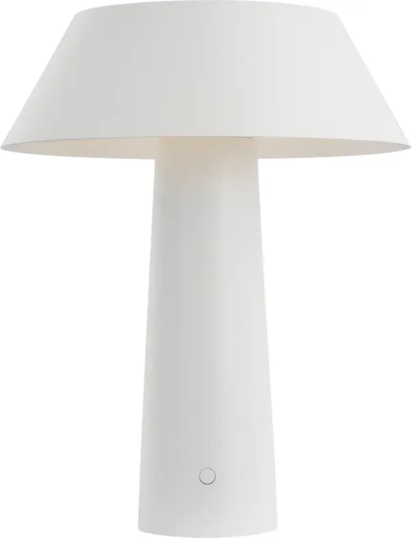 The Sesa by Sean Lavin combines playful mushroom-inspired design with serious functionality. This rechargeable accent lamp delivers warm 2700K light with excellent 90 CRI color rendering, perfect for creating ambiance anywhere indoors or out. - alternate view
