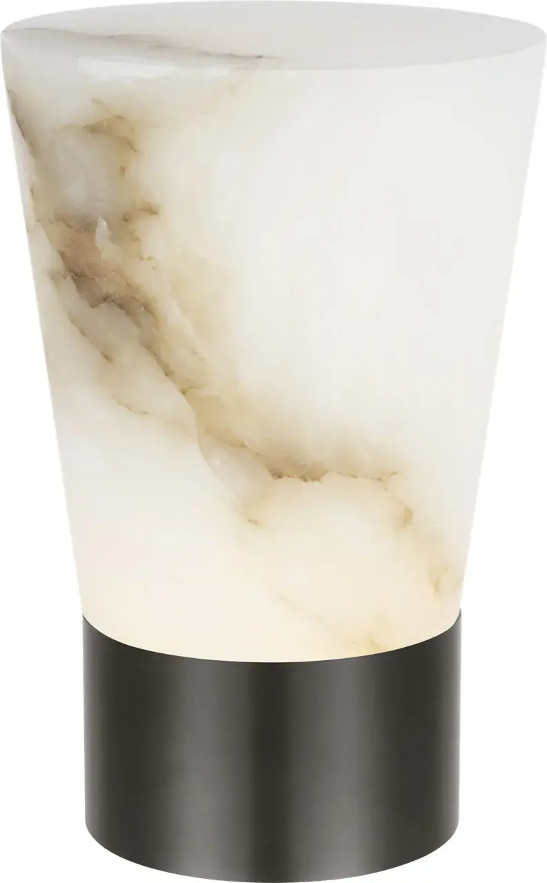 Elegant Rechargeable Alabaster Lamp with Warm, Portable Lighting - Image 2