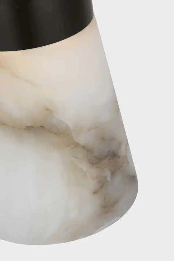 Elegant Rechargeable Alabaster Lamp with Warm, Portable Lighting - Image 8