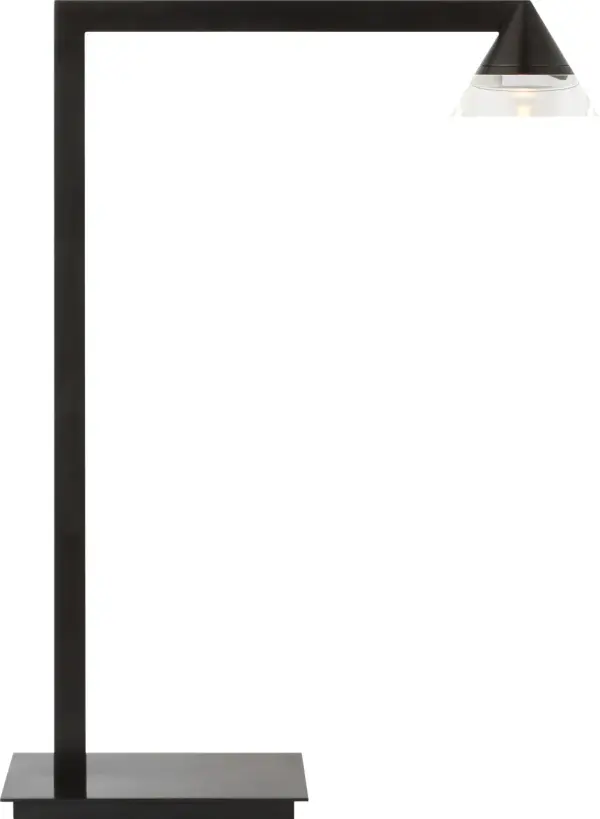 The Midrand Crystal Table Lamp combines architectural elegance with functional lighting. Its sleek metal base and crystal diffuser create sophisticated ambient light perfect for intimate spaces. - alternate view