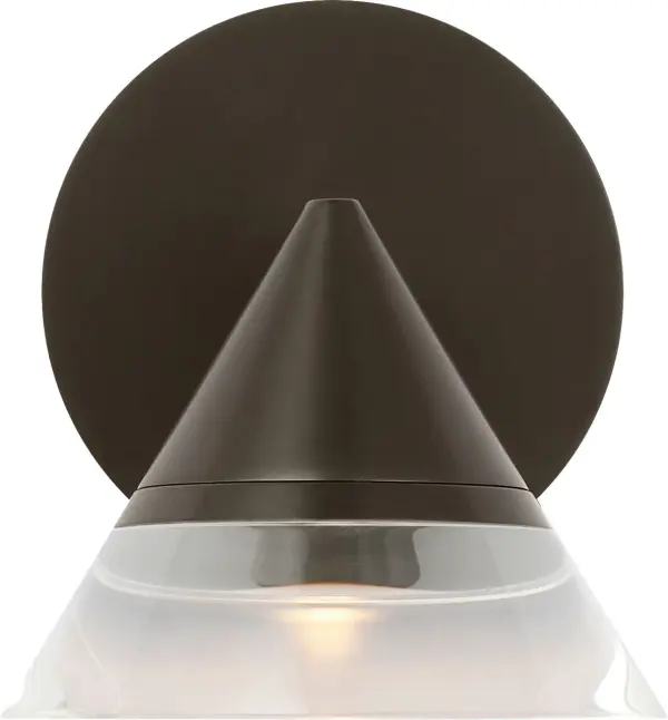 The Midrand 4" Task Sconce combines functional directional lighting with sophisticated design. Its compact conical frame and crystal diffuser deliver focused yet soft illumination, ideal for reading and workspace applications. - alternate view