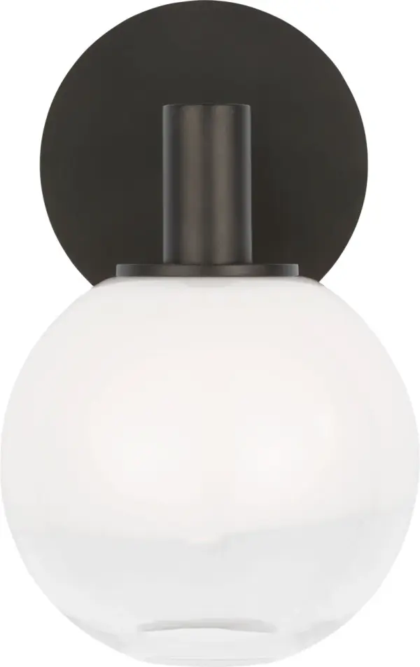 The Torian Small Sconce delivers traditional elegance in a compact form. Its aged iron finish adds character and warmth, making it ideal for hallways, bathrooms, and intimate spaces where refined lighting is needed. - alternate view