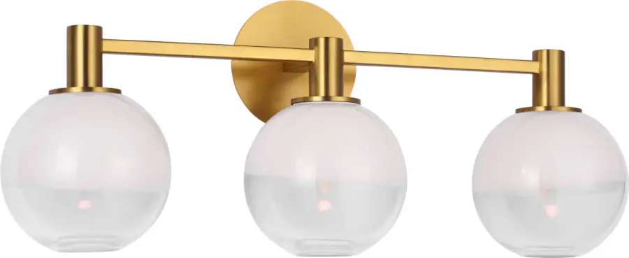 Torian 3-Light Vanity in Burnished Brass - Image 4