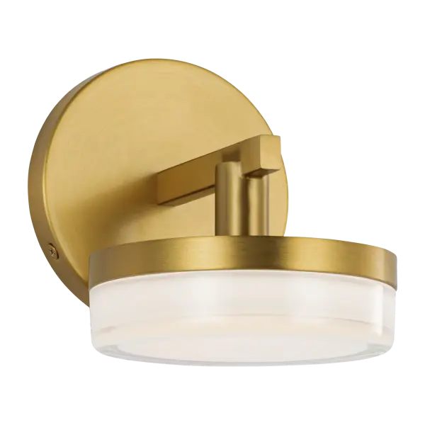 The Khan Small Sconce delivers sophisticated lighting in a compact form. Its burnished brass finish and clean lines make it ideal for bathroom vanities, powder rooms, and hallways where space is at a premium.