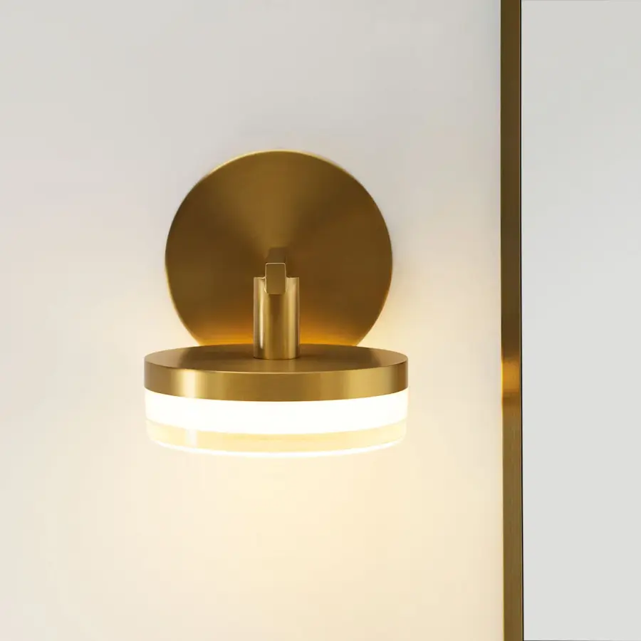Khan Small Vanity Sconce in Burnished Brass - Image 8
