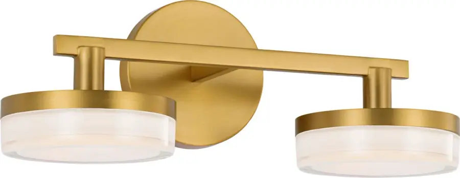 Khan 2-Light Vanity Sconce in Burnished Brass - Image 2
