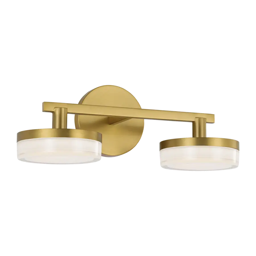 Khan 2-Light Vanity Sconce in Burnished Brass - Image 3