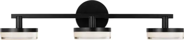 The Khan Large Vanity Sconce brings industrial sophistication to bathroom spaces with its aged iron finish and three-light configuration. Perfect for medium to large vanities, this fixture combines functional task lighting with distinctive style. - alternate view
